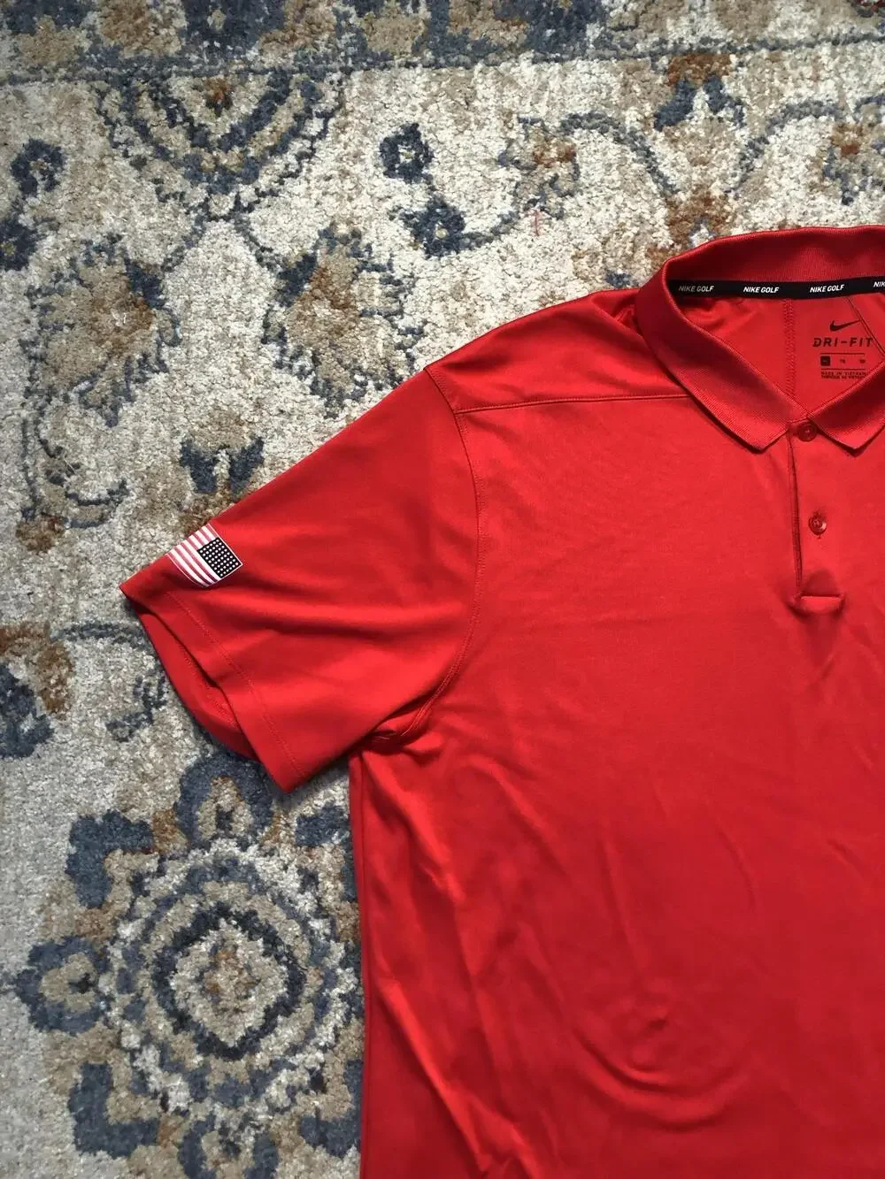 USA Basketball Polo Shirt Mens XL Red Nike Golf Dri-FIT Performance Top